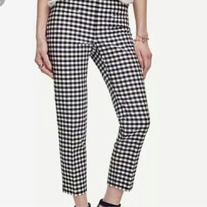 Ann Taylor Black White Checkered Cotton Blend Pants